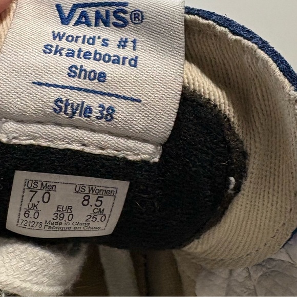 Vans Blue Checkered High-Top Sneakers - Picture 5 of 5